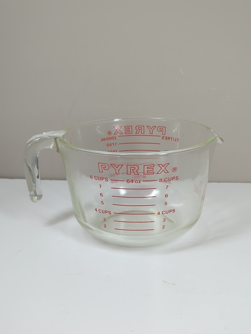 Vintage Pyrex 2l Clear Glass Measuring Cup 8 Cups 565 Corning